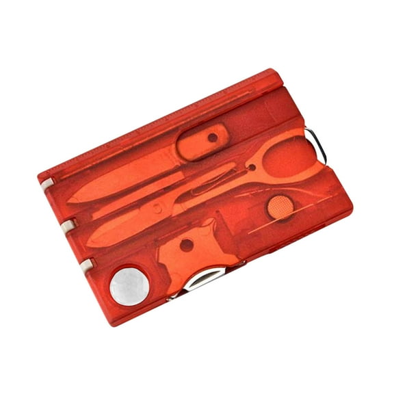 8-in-1 Multi-Tool Card D, Portable Combination Tool with Screwdriver and Letter Opener, Stainless Steel Credit Card Size Tool for Office, Outdoor, and Emergency Kit