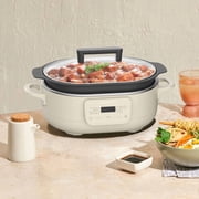 MAGNIFIQUE 6 Qt Programmable Slow Cooker, Black Aluminum Inner Pot, 8-in-1 Multiple Cooking, Oatmeal