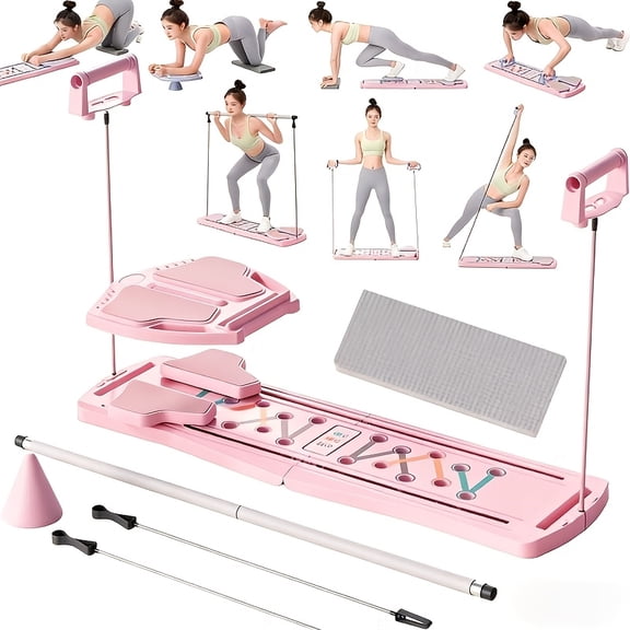 8-in-1 Multifunctional Fitness Board, ABS Pilates Slide Board for Core & Abdominal Training, Foldable Portable Home Gym Equipment for Full-Body Workout, Multiple Colors Available