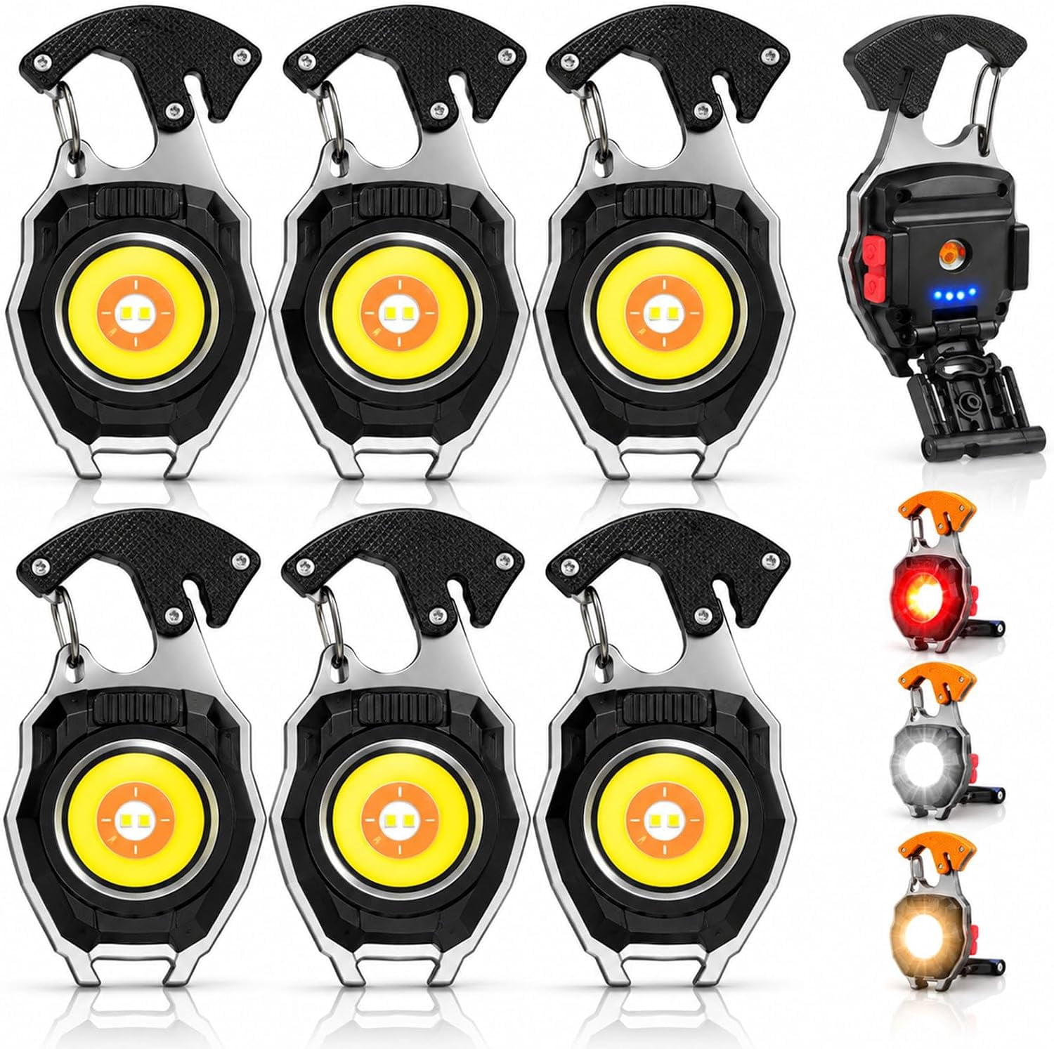 8-in-1 Multifunctional Keychain Flashlight, Mini Work Light ...