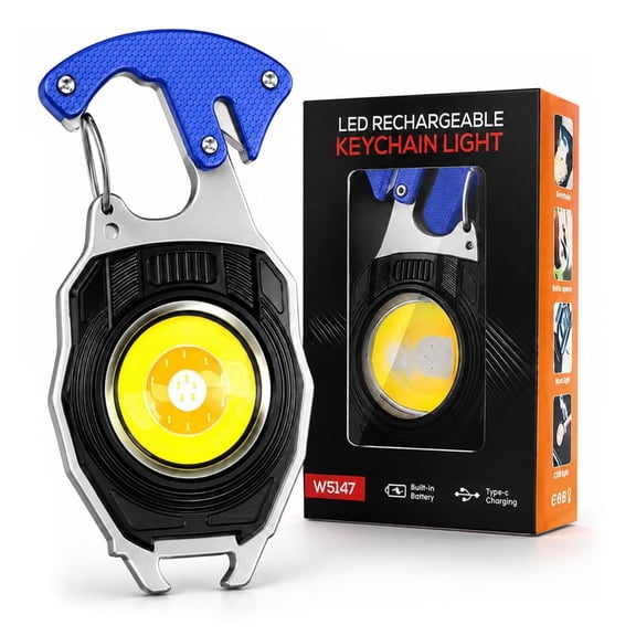 8 in 1 Multifunctional Keychain Flashlight, Multifunction Keychain Flashlight, LED EDC Multitool with Bottle Opener, Screwdriver & Display