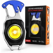 8-in-1 Multifunctional Keychain Flashlight, Pocket EDC Multitool, Strobe, Flameless Lighter, Seat Belt Cutter, Bottle Opener & Screwdriver for Car Emergency, Camping & Everyday Carry