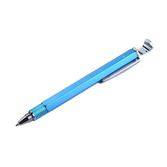 8-in-1 Multifunctional Metal Ballpoint Pen with Ruler, Touchscreen Stylus, Screwdriver, Bottle Opener, and Phone Stand, 1ml Ink, Perfect Gift for Friends and Family