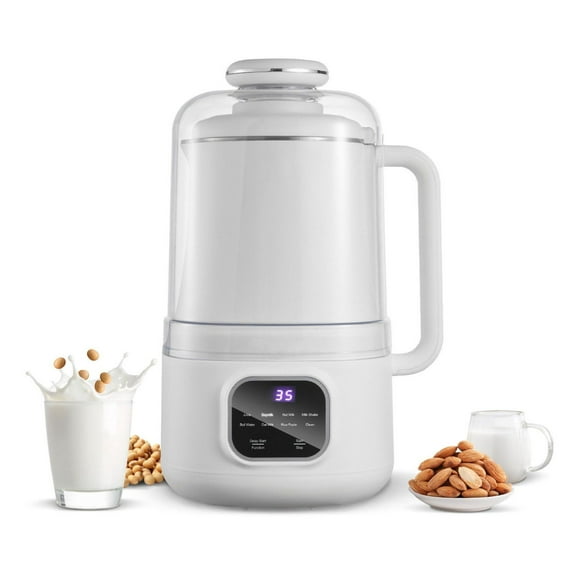 8-in-1 Nut Milk Maker, 34 oz Soy Milk Maker with 200W Blending, for Homemade Oat, Nut, Soy, Juice, Milkshake, Rice Cereal, Plant-Based Beverages with Self-Cleaning, Boil Water, 12-Hour Delay