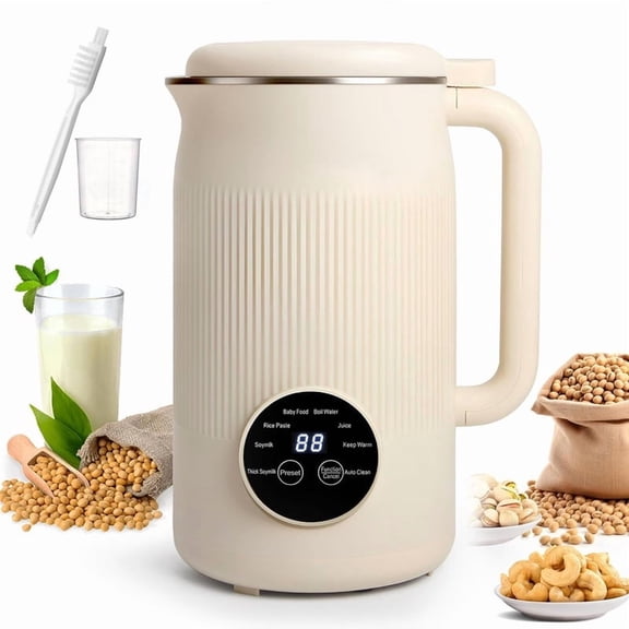 8 in 1 Nut Milk Maker Blender, 40oz Homemade Almond, Soy, Oat, Coconut, Yogurt and Non Dairy Beverages, with Delay Start/Boil Water/Self-Cleaning