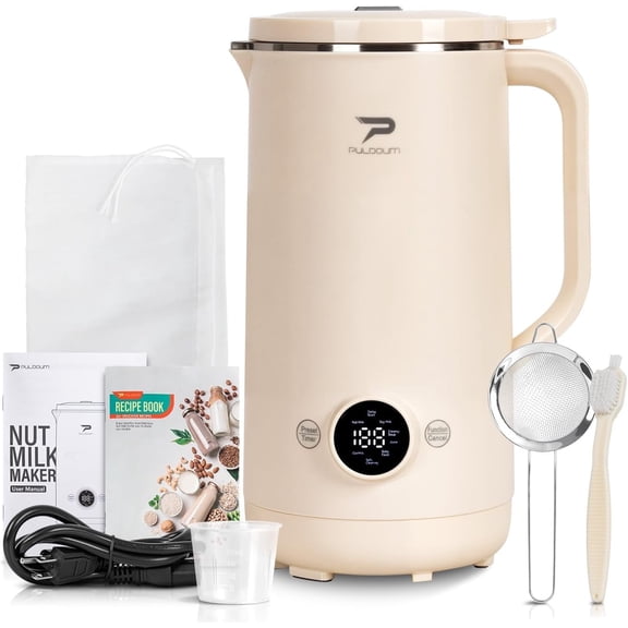 8-in-1 Nut Milk Maker Machine, 27oz/800ml Soy Milk Maker for Almond, Oat & Coconut Milk, Juice, Soup, with Delay Start & Self-Cleaning