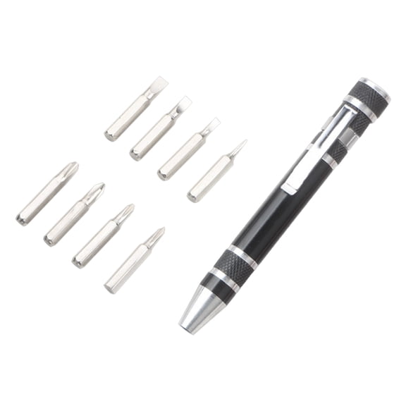 8 in 1 Pocket Screwdriver Portable Magnetic Screwdriver Slotted for Cross Screwdriver Bits for Repairing Phone Watch Cam