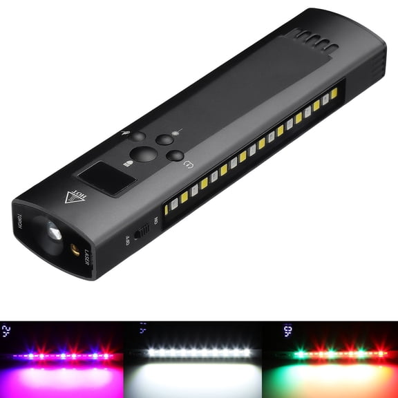 8-in 1 RGB Flat EDC Flashlight with LED Light Laser 1200 Lumens 3 Modes Light