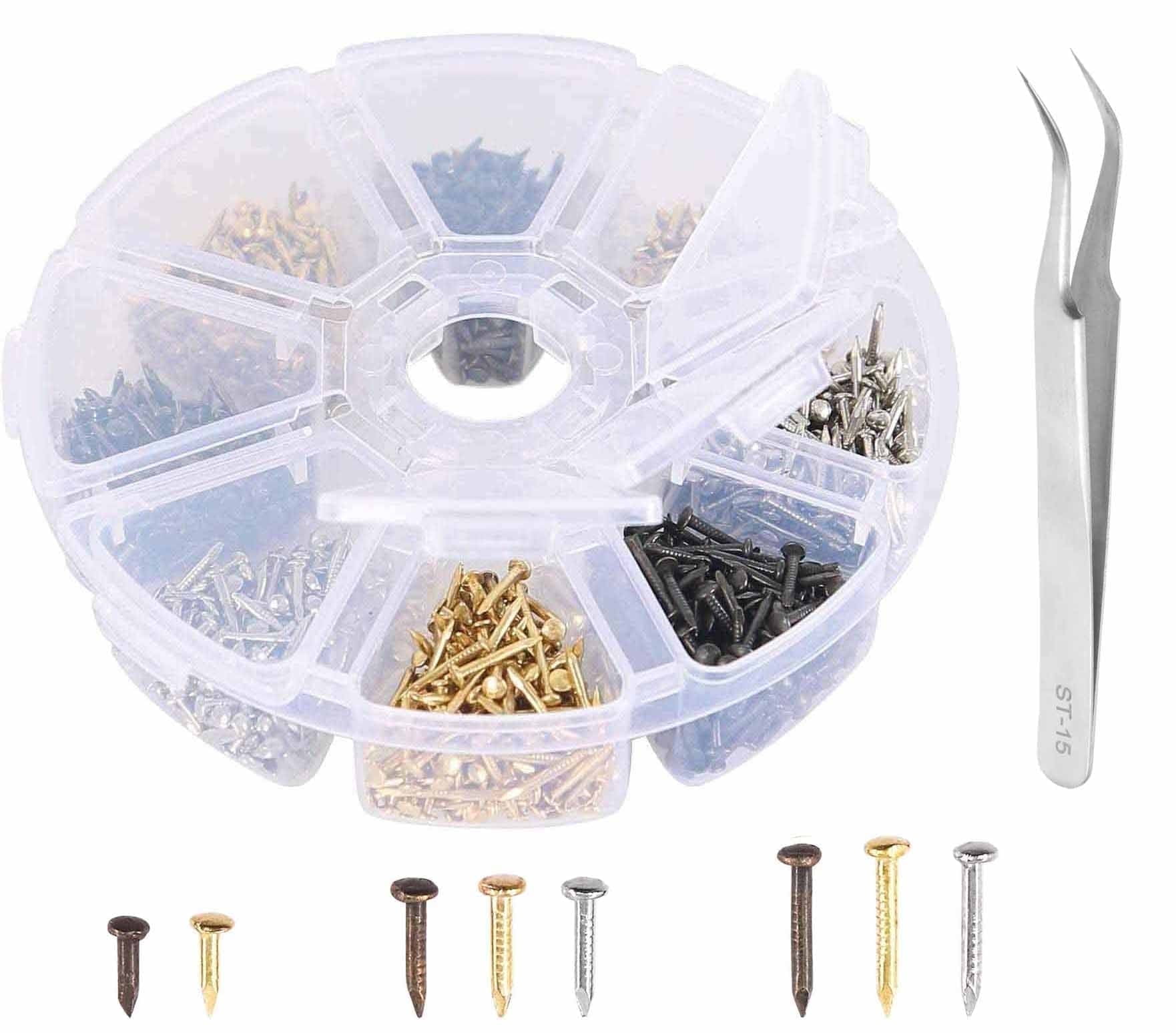 [8 in 1] Small Tiny Wooden Nails 1600Pcs - Walmart.com