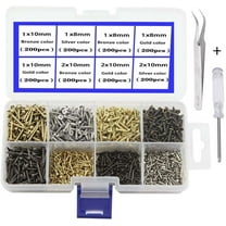 [8 in 1] Small Tiny Wooden Nails &Screws 1600Pcs