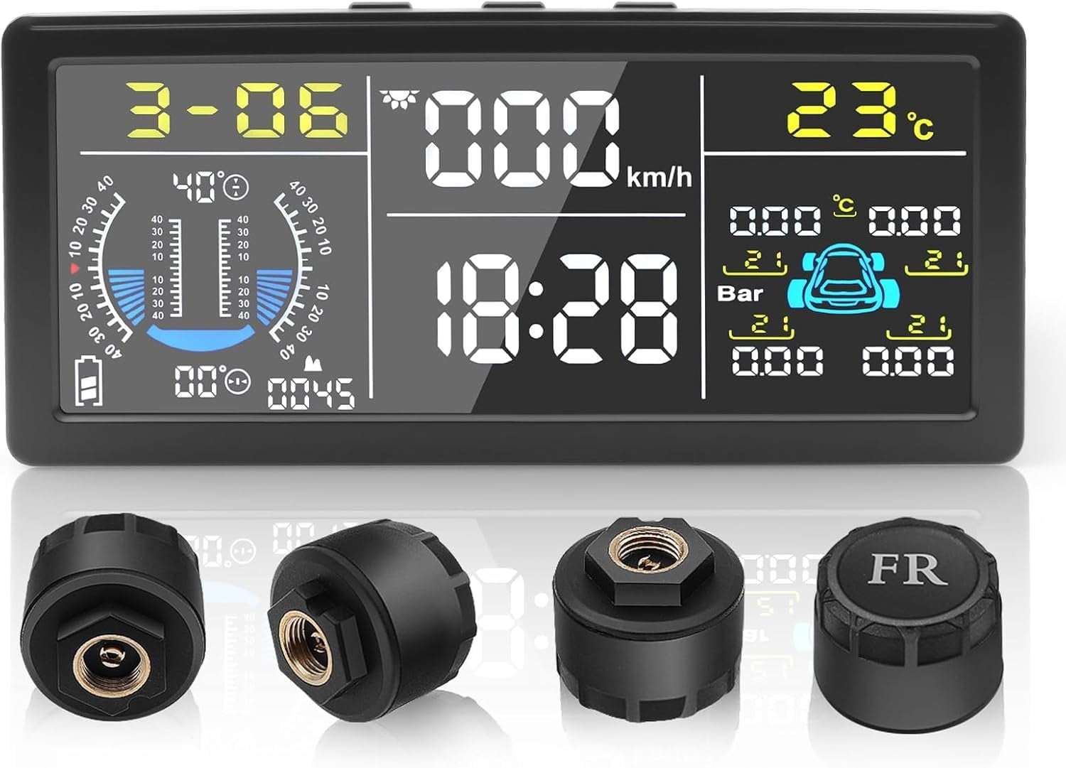 8-in-1 System with 4 External TPMS Sensors, RV TPMS, 6? Color LCD ...