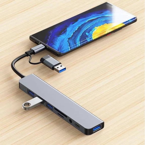 8-in-1 USB-C Hub Multiport Adapter with USB 3.0/2.0, Audio TF/SD Card Reader