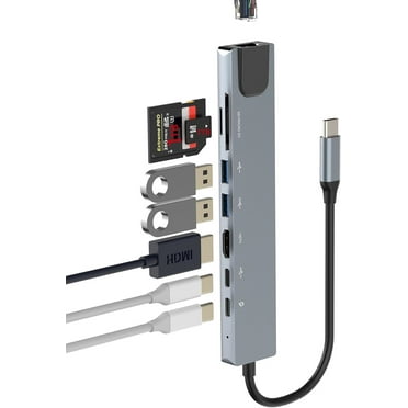 8 in 1 USB C Hub with 4K@30Hz HDMI Adapter, USB C Hub Ethernet,Type-c TF SD Card Reader ,Docking Station Hub for Laptop Extender Surface Accessories