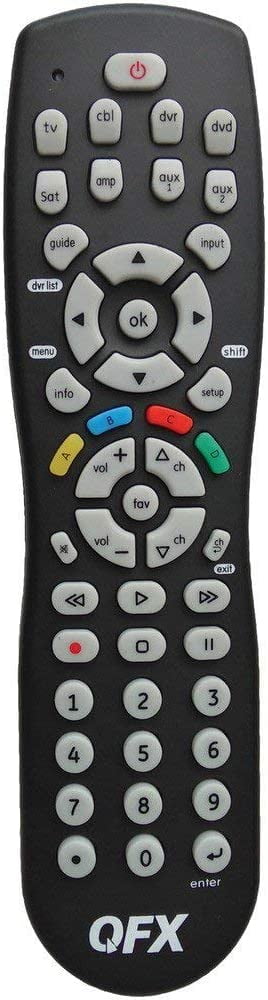 QFX Black 8-in-1 Universal Remote with Glow-in-the-Dark Buttons