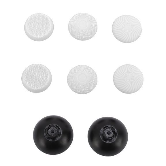 8-in-1 Universal Thumbstick Cap Replacement Set with 3 Heights Thumb Stick Grip Rubber Covers for Pro Elite and Switch Pro Controllers - Precision Grip Enhancement Pack (White, 10 inches / 25.4 cm)