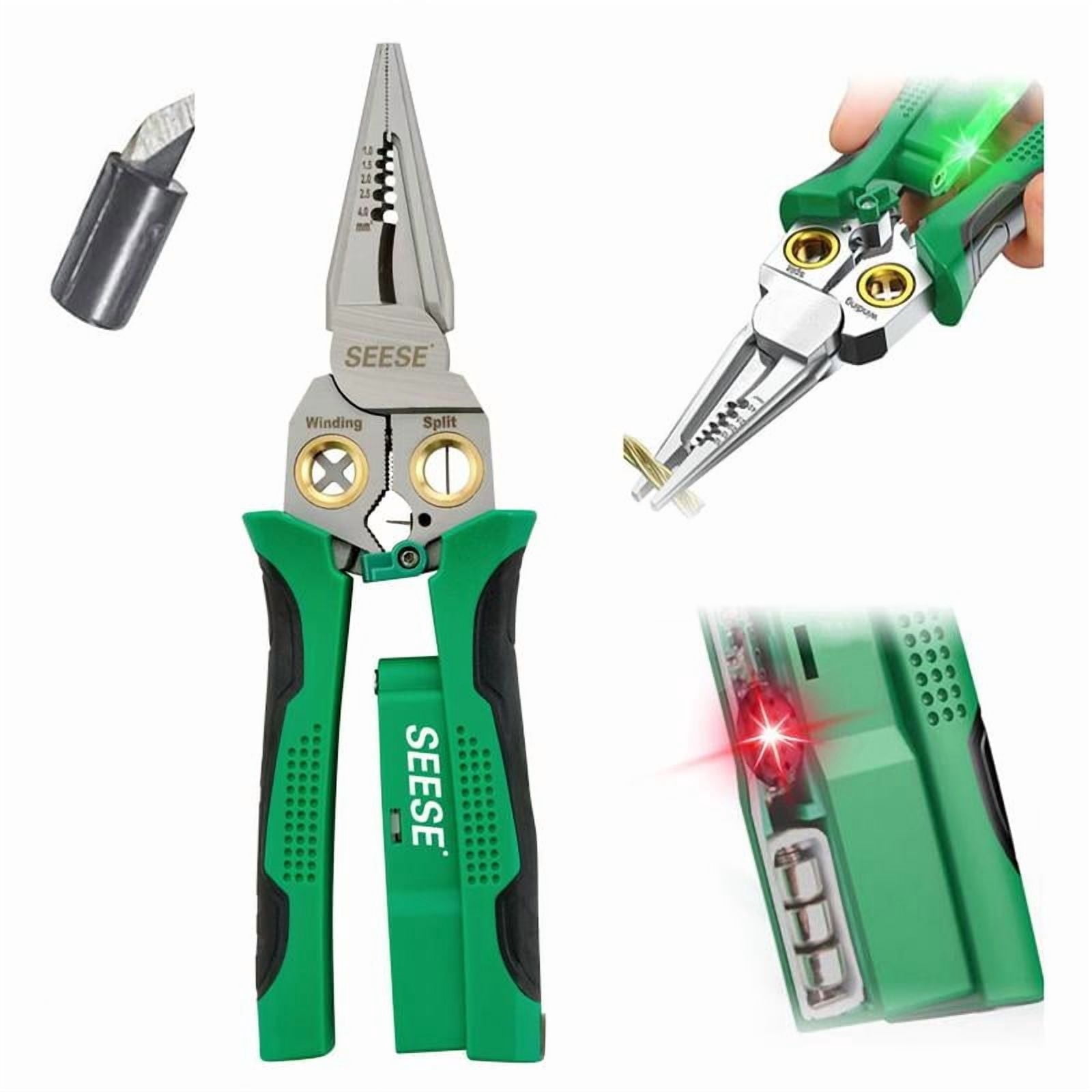 8-in-1 Wire Stripper Twister for Cutting and Pulling Wires, Cable Scissors,Voltage Tester Pliers, 12V to 250V Live,Null,Hot Wire Judgment AC DC Springtok,DIY Wiring,Home Electrical Repairs