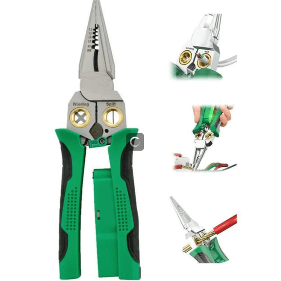 8-in-1 Wire Stripper with Voltage Tester (12V-250V AC/DC), Wire Crimper Cutter for 10-18 AWG  Electrician Tool for Circuit Repair, Outlet Installation, HVAC & Automotive