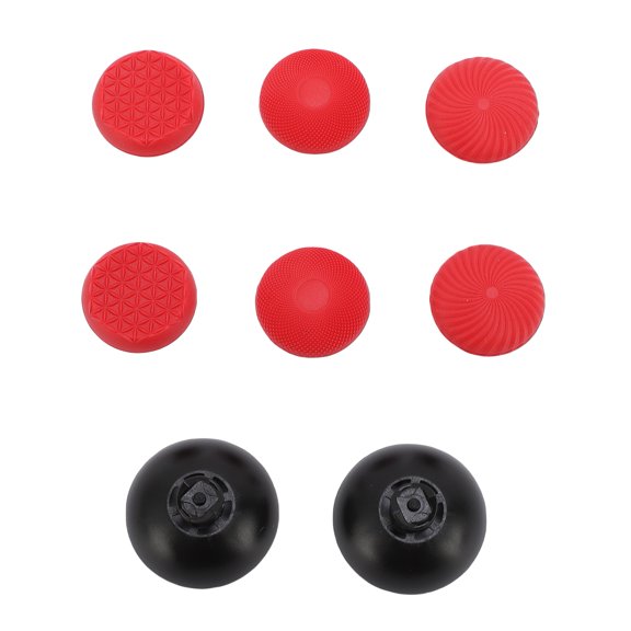 8-in-1 Wireless Controller Thumbstick Cap Replacement with 3 Heights Rubber Thumb Stick Grip Covers for Pro Elite and Switch Pro - Precision Control Mod Kit (Red, 10 inches / 25.4 cm)