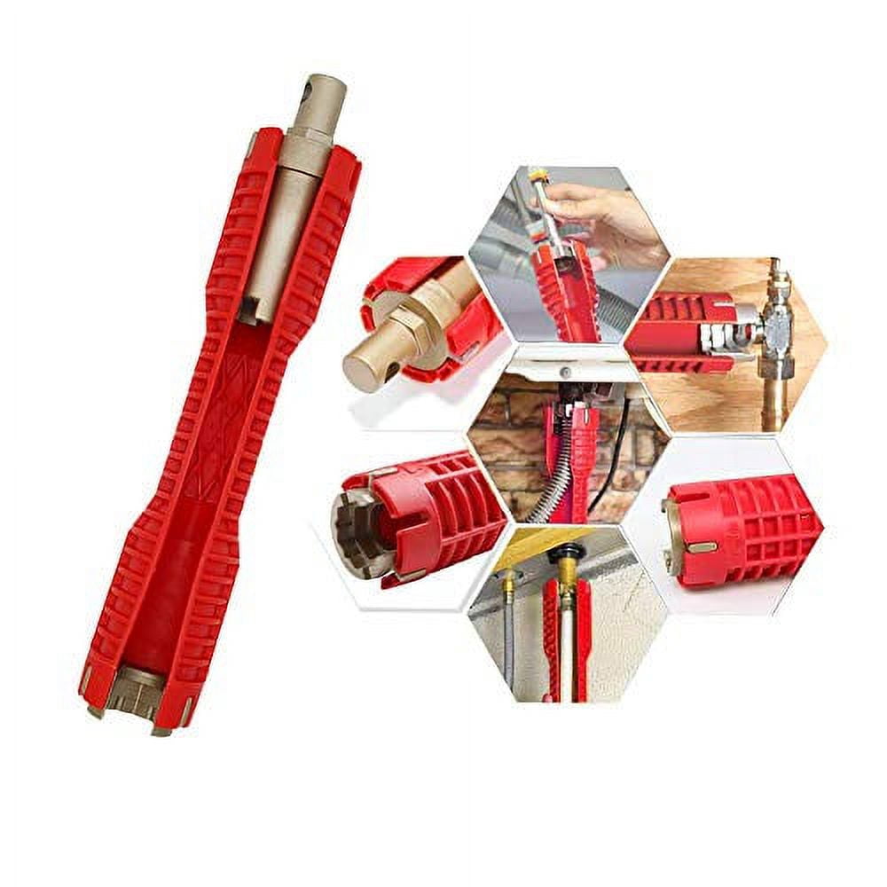 Red Multi-Purpose 8-in-1 Faucet and Sink Installer Tool