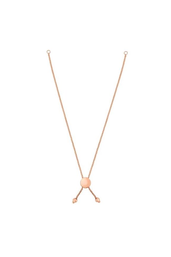 8 in. 14K Rose Gold Polished Bracelet with Draw String Clasp