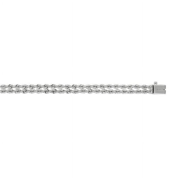 8 in. 14K White Gold Multi Row Rope Chain with Box & Figure 8 Clasp