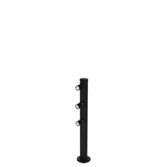 8 in. 3 LED Mizar Pole - Black - 8 in.
