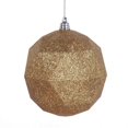 thumbnail image 1 of 8 in. Antiqueue Gold Glitter Geometric Christmas Ornament Ball, 1 of 1