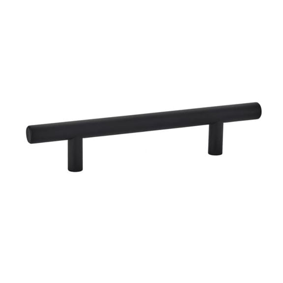 8 in. Brass Bar Center to Center Cabinet Pull, Flat Black