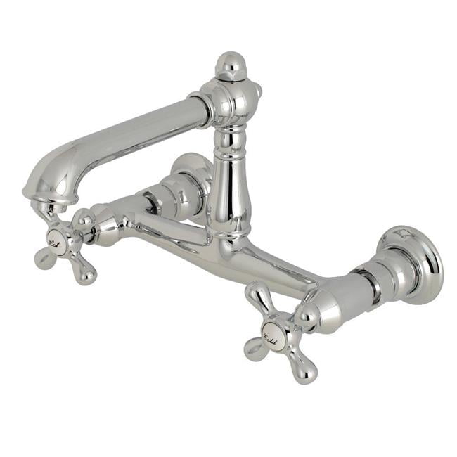 Traditional Elegance Polished Chrome Wall Mount Bathroom Faucet