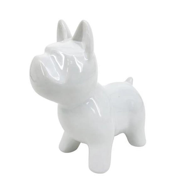 8 in. Ceramic Dog Table Decor, White