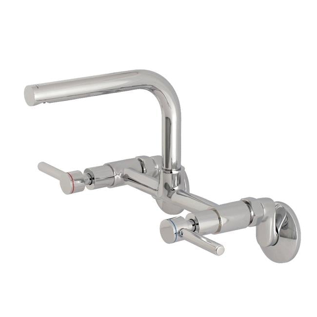 Concord Polished Chrome Dual-Lever Bridge Kitchen Faucet