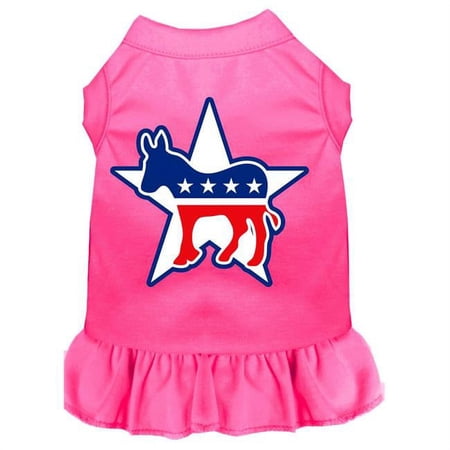 8 in. Democrat Screen Print Dress, Bright Pink - Extra Small