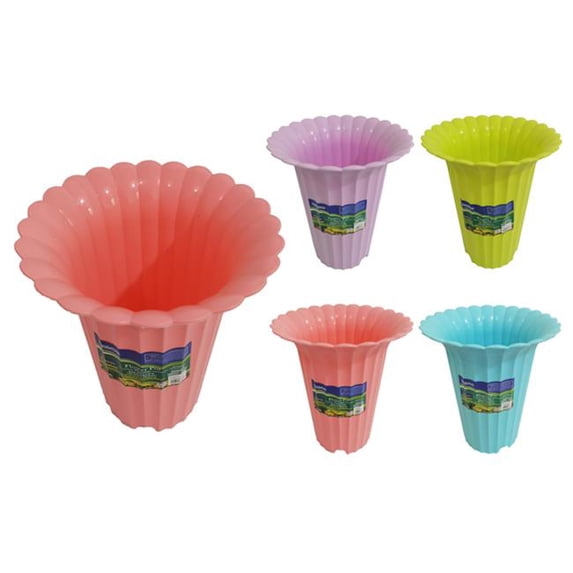 8 in. Dia. x 9 in. Flower Pot Planter, 4 Assorted Color