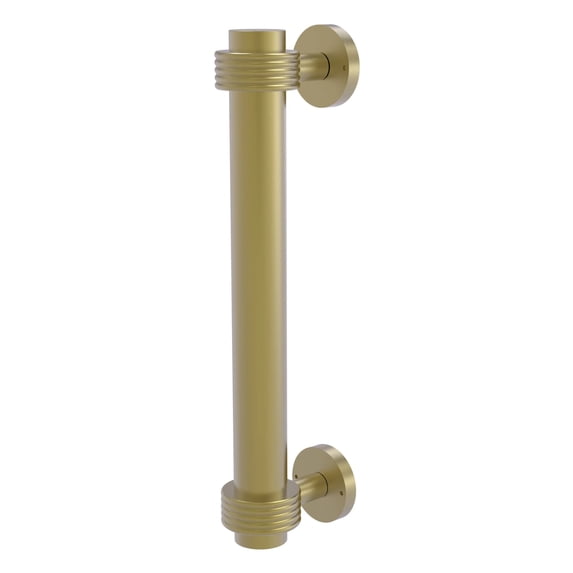8-in Door Pull with Groovy Accents in Satin Brass