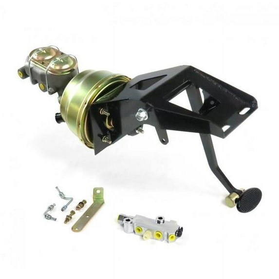 8 in. Dual Firewall Drum & Drum Brake Pedal Kit with Small Oval Black Pad for 1953-1956 Ford Truck