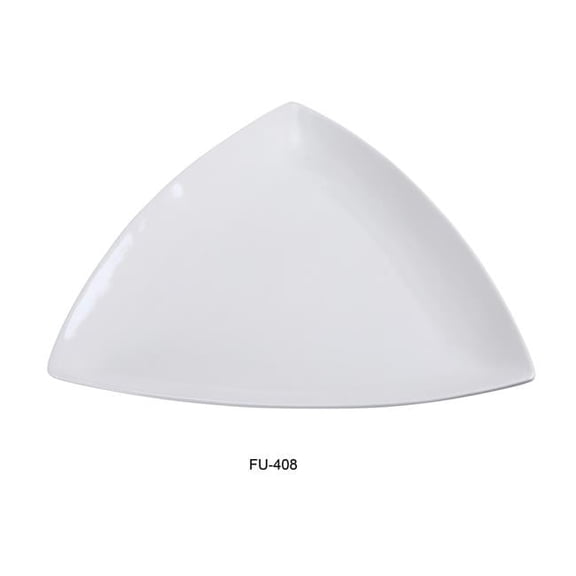 8 in. Fuji Porcelain Triangle Plate, Bone White - Pack of 36