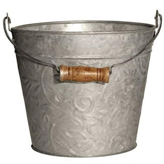 8 in. Galvanized Floral Planter
