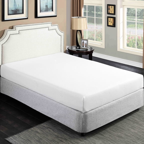 8 in. Gel Foam, White Aloe Cover - Motion Reduction & Comfort - Bedroom Setup / Easy Delivery