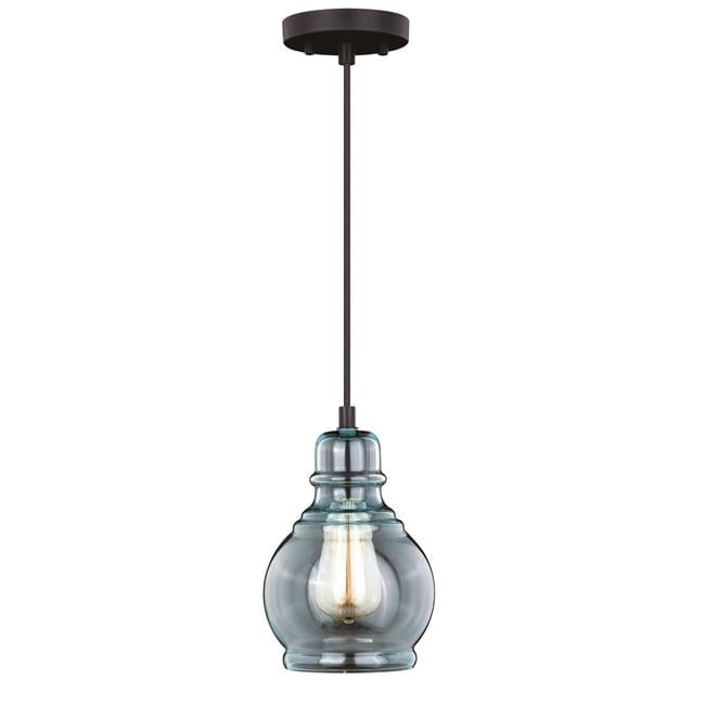 Millie Mini Jar Pendant in Oil Rubbed Bronze with Glass Shade