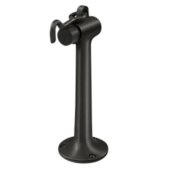 8 in. Heavy Duty Floor Mount Bumper with Hook & Eye, Oil Rubbed Bronze - Solid Brass