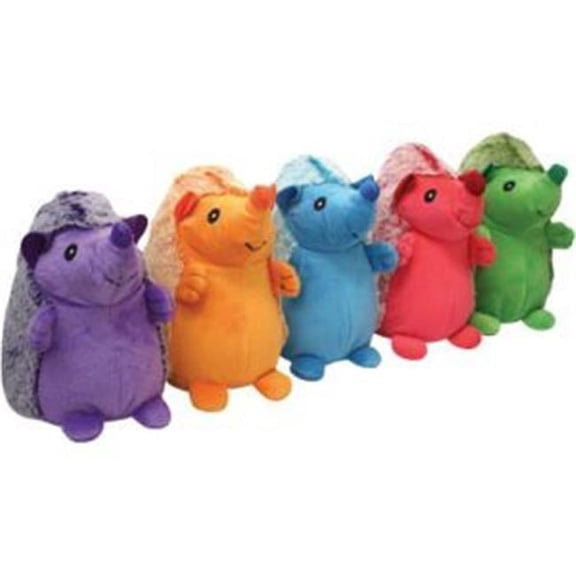 8 in. Hedgehog Plush Dog Toy, Assorted Color