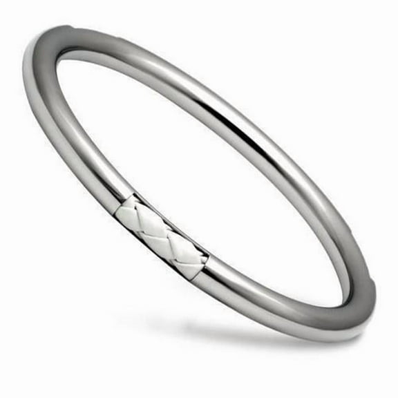 8 in. High Polished No Plating Stainless Steel Bangle with No Stone