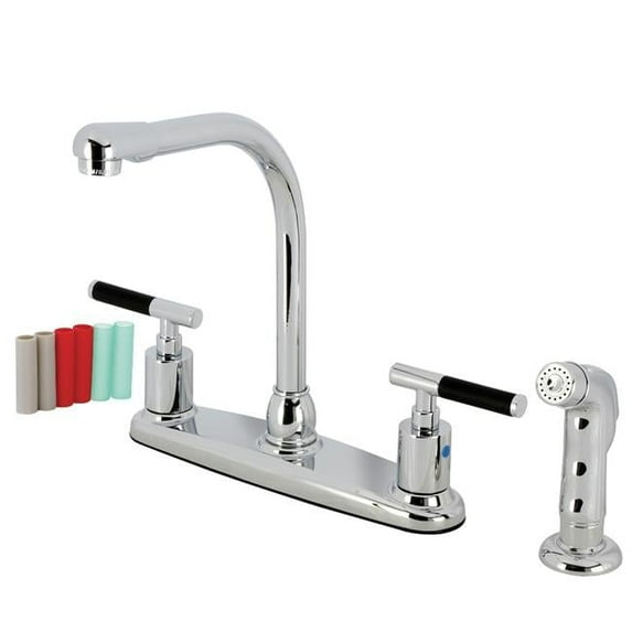 8 in. Kaiser Centerset Kitchen Faucet with Sprayer, Polished Chrome
