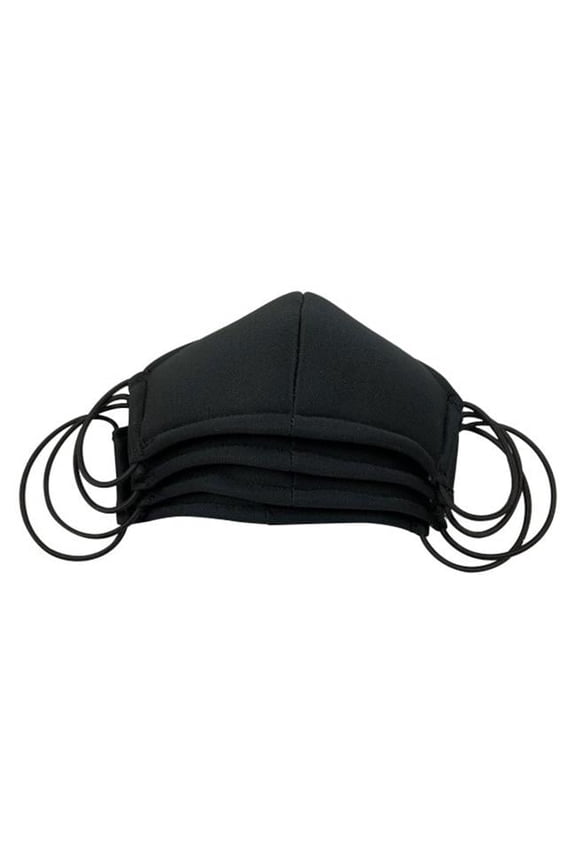 8 in. Kids Reusable Face Mask, Black - 4 Piece