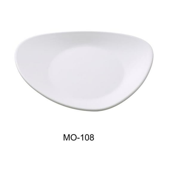 8 in. Moderne Melamine Triangle Plate, White - Pack of 48