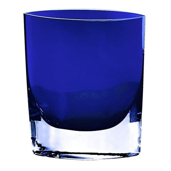 8 in. Mouth Blown Glass European Made Light Cobalt Vase