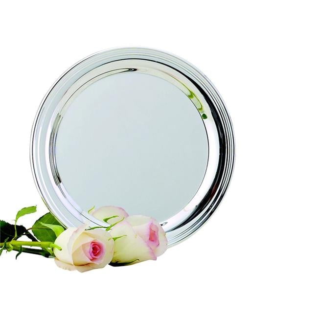 Non-Tarnish Nickel-Plated 8.5 Inch Round Metal Tray