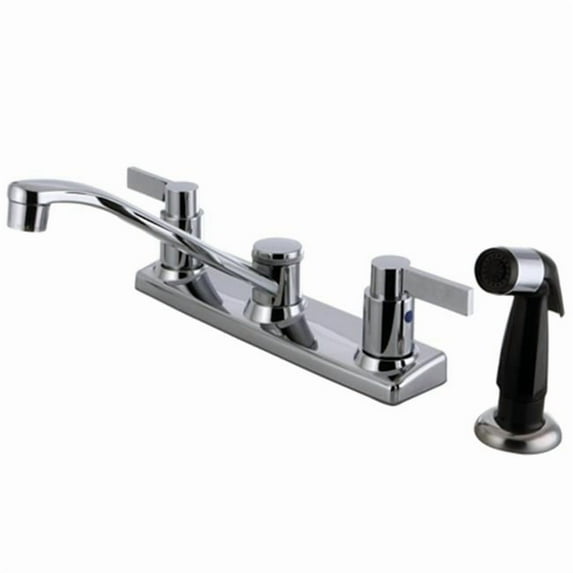 8 in. NuvoFusion Centerset Kitchen Faucet with Side Sprayer, Polished Chrome