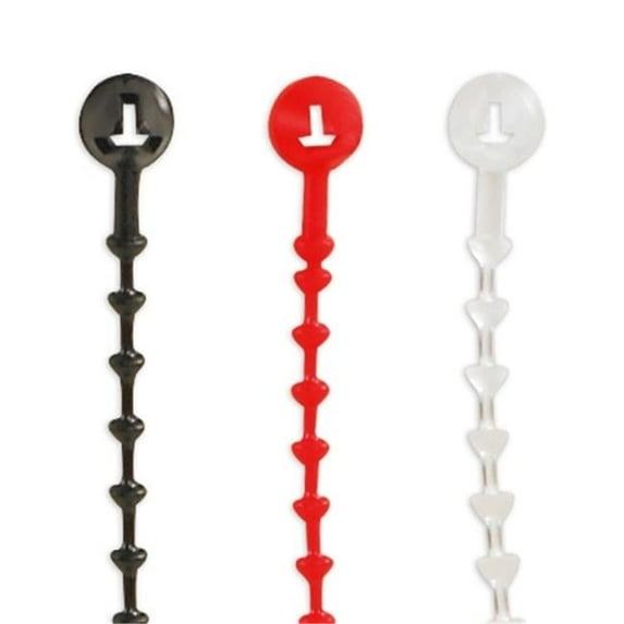 8 in. Nylon Red Beaded Security Tie