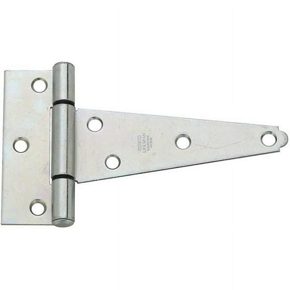 8 in. Plated Extra Heavy T Hinge, Zinc